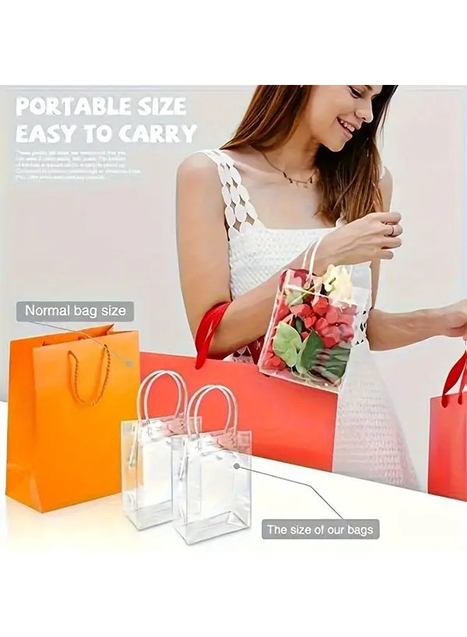 20pcs Clear PVC Gift Bags With Handles Snap Closure Reusable Tote Bags For Party Favors - Image 5