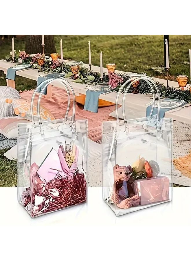 20pcs Clear PVC Gift Bags With Handles Snap Closure Reusable Tote Bags For Party Favors - Image 2