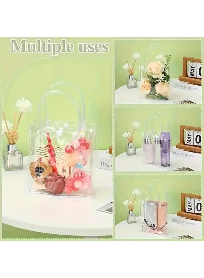 20pcs Clear PVC Gift Bags With Handles Snap Closure Reusable Tote Bags For Party Favors - Image 1