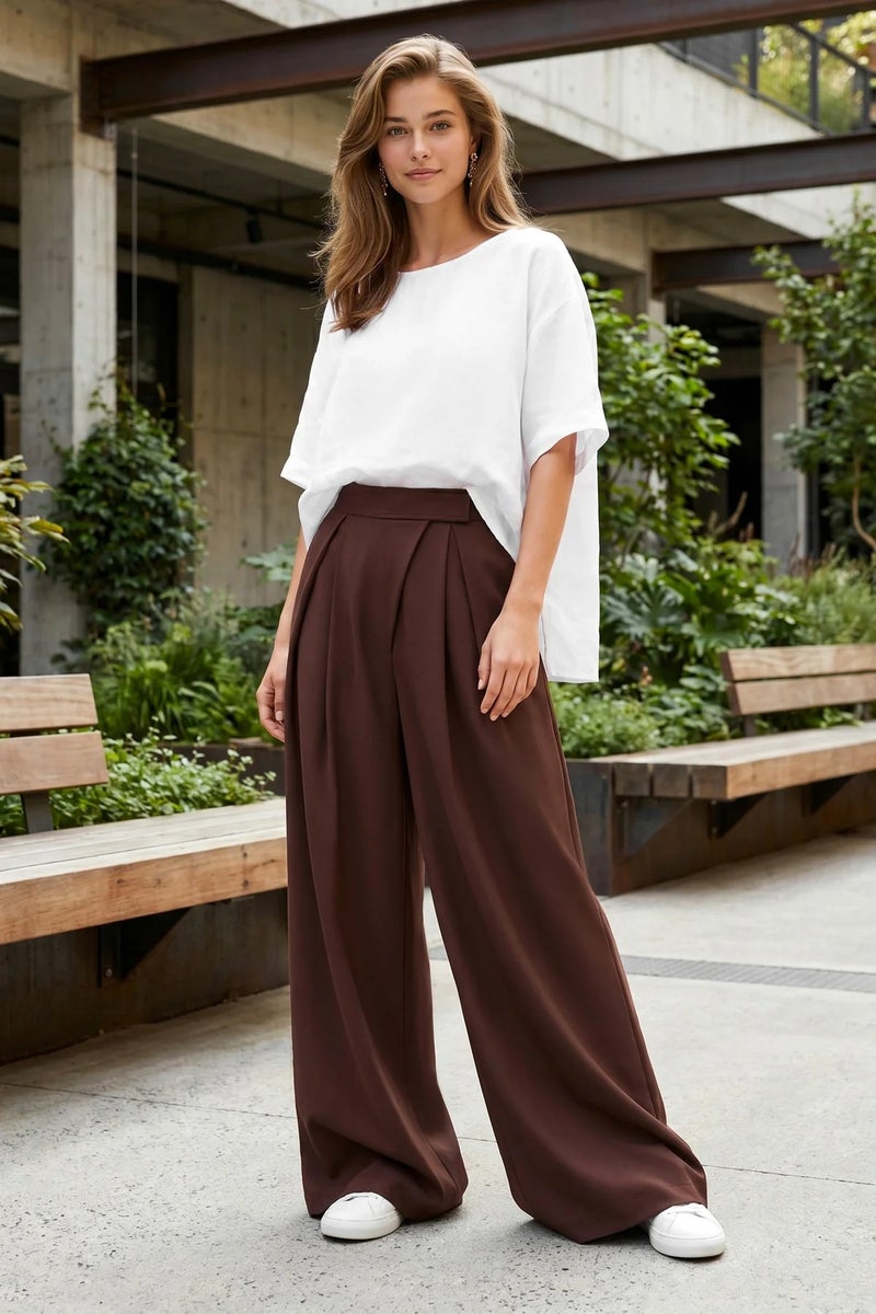 Dark Seer Women's Brown Palazzo Pants 2026 - DS Level - Image 1