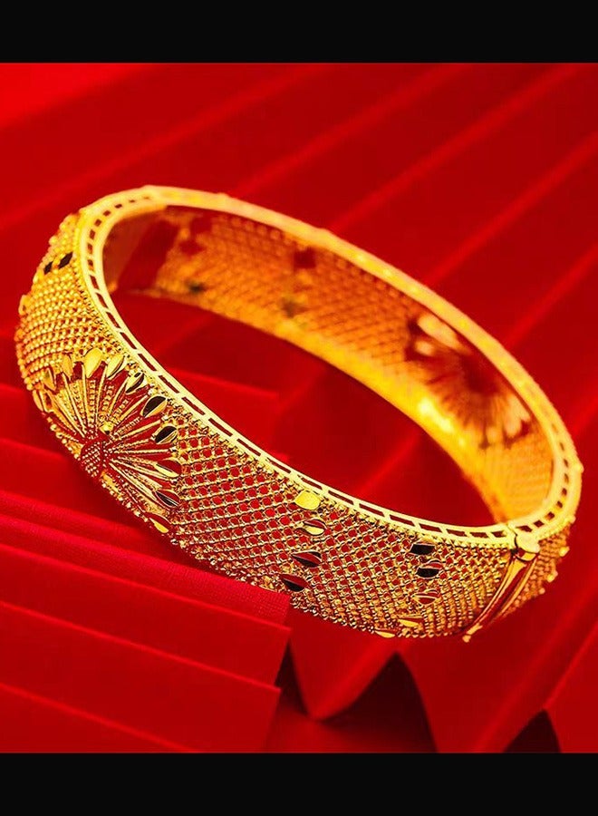 24K Gold Plated Bracelet Ornaments Women's Gold Bangles Wedding Bracelets Bridal Jewelry 1 Piece - Image 4