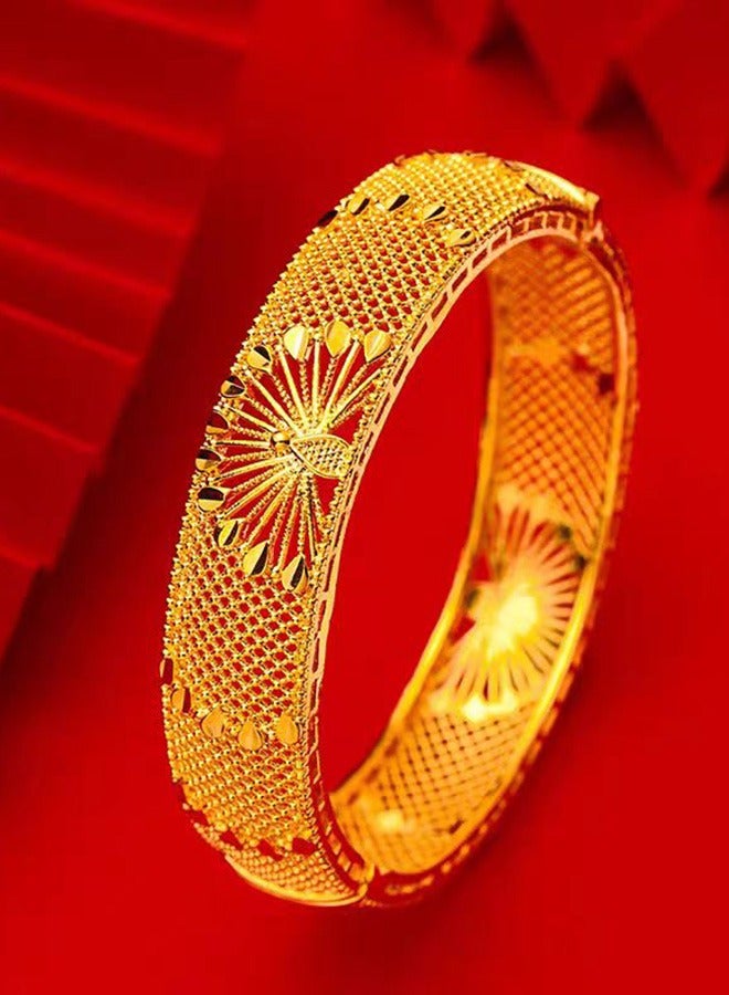 24K Gold Plated Bracelet Ornaments Women's Gold Bangles Wedding Bracelets Bridal Jewelry 1 Piece - Image 2