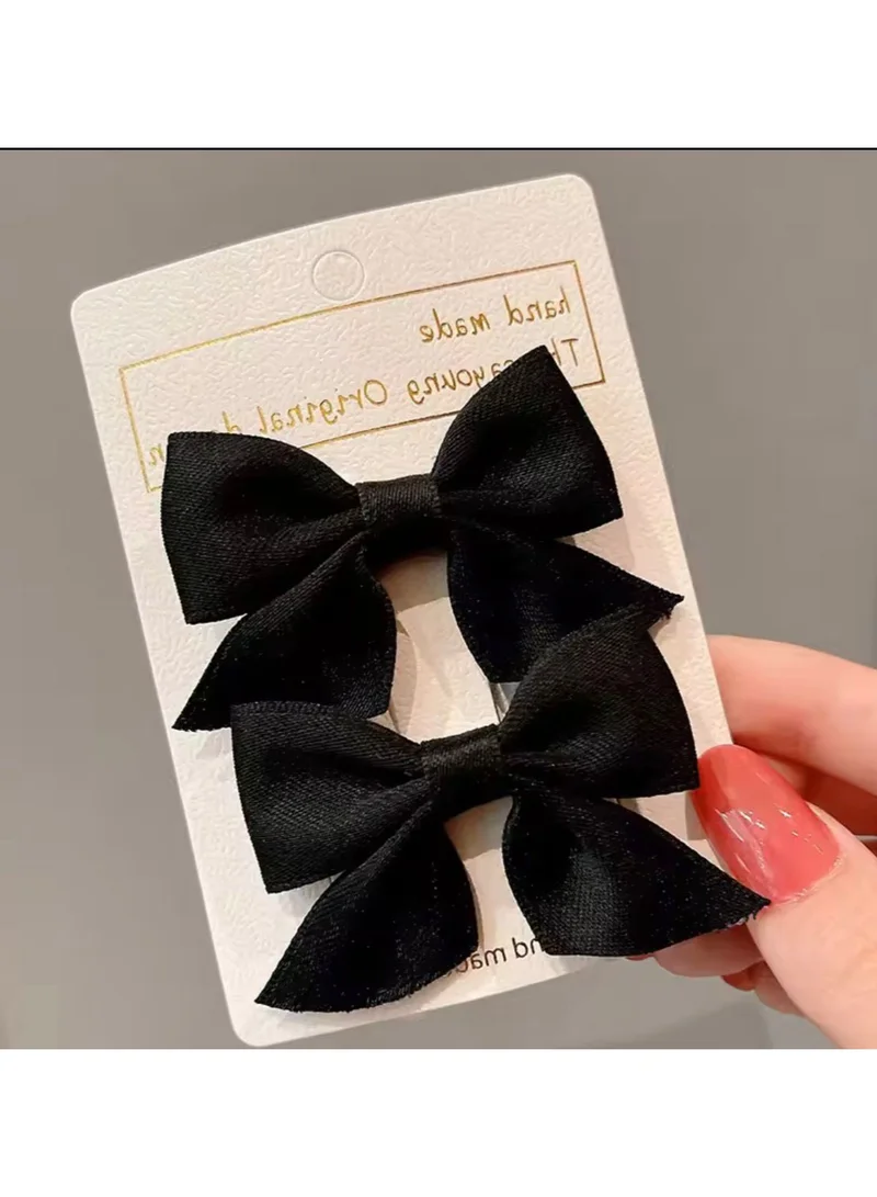 Lion Llama Satin Bow Hair Clip Set | Elegant Satin Hair Accessories for Women & Girls | Stylish and Lightweight Hair Barrettes for All Hairstyles