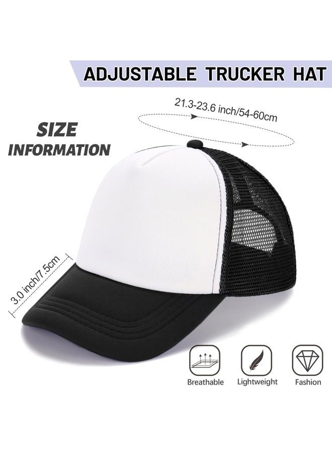 Ultrafun 10 Pack Trucker Hat Mesh Sublimation Blank Hats Adjustable Baseball Caps Hats for Men Women, Multicolor, One size - Image 2