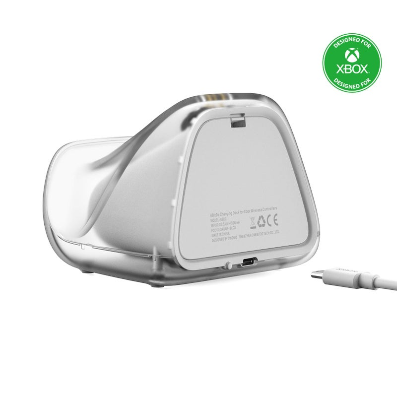 8Bitdo قاعدة شحن 8BitDo لوحدات تحكم Xbox اللاسلكية، محطة شحن Xbox مع شحن مغناطيسي آمن لوحدات تحكم Xbox Series X|S و Xbox One - مرخصة رسميًا (بيضاء) - Image 4