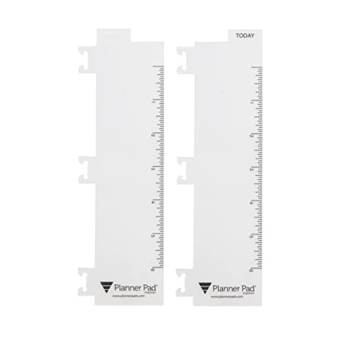 Planner Pad Spiral Bound Page Finder Combo Pack, Clear Vinyl, 2” x 8 ¼””, Fits ONLY the PERSONAL Size 6 ¾” x 8½” Planner Pad Organizer. (NOT for Use in a Seasons Style Planner) - Image 1