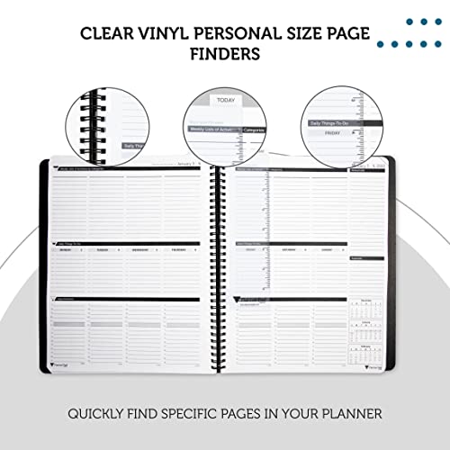 Planner Pad Spiral Bound Page Finder Combo Pack, Clear Vinyl, 2” x 8 ¼””, Fits ONLY the PERSONAL Size 6 ¾” x 8½” Planner Pad Organizer. (NOT for Use in a Seasons Style Planner) - Image 4