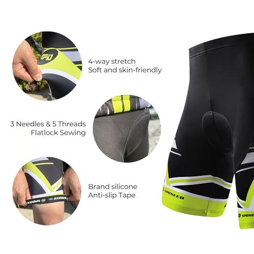 sponeed Bike Uniforms Men Cycle Shirts Cycling shorts padded Wear Cyclist Clothing Outfit US XL Multi Green - Image 5