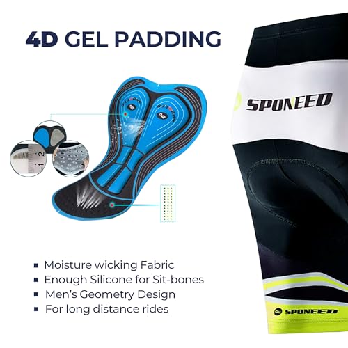 sponeed Bike Uniforms Men Cycle Shirts Cycling shorts padded Wear Cyclist Clothing Outfit US XL Multi Green - Image 4