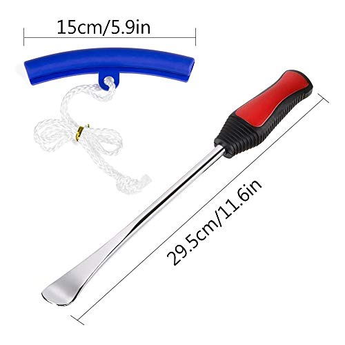 Asooll 11.5" Tire Spoon Dirt Bike Tire Changing Spoons Tool Lever Steel Spoons Kit for Motorcycle ATV Lawn Mower | with 1 Portable Bag + 3 Tire Spoons+ 6 Rim Protectors + 6 Valve Cores + 1 Valve - Image 3