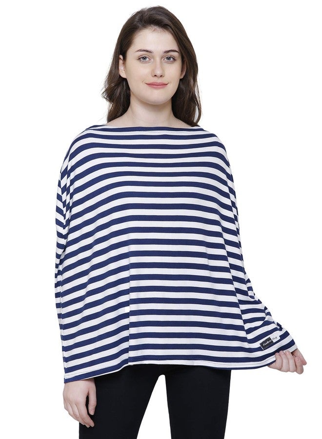 Feather Hug® 360° Premium Nursing Cover for Breastfeeding - Stretchy Feeding Apron for Mom, Real Breathable Breast Feeding Cover (Signature Blue) - Image 3