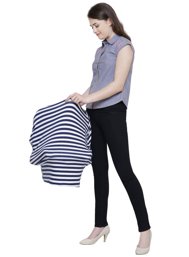 Feather Hug® 360° Premium Nursing Cover for Breastfeeding - Stretchy Feeding Apron for Mom, Real Breathable Breast Feeding Cover (Signature Blue) - Image 2