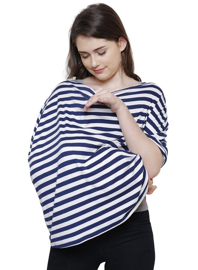 Feather Hug® 360° Premium Nursing Cover for Breastfeeding - Stretchy Feeding Apron for Mom, Real Breathable Breast Feeding Cover (Signature Blue) - Image 4
