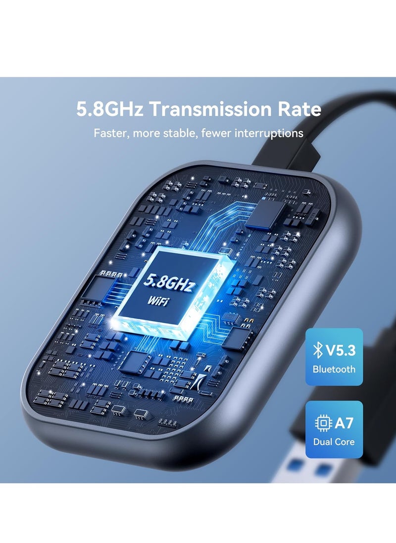 OCTOBER - محول CarPlay اللاسلكي 2024 محدث، محول 2 في 1 لاسلكي CarPlay وAndroid Auto يحول CarPlay السلكي المصنعي إلى لاسلكي، محول لاسلكي CarPlay سهل التوصيل والتشغيل، متوافق مع iPhone/Android - Image 1