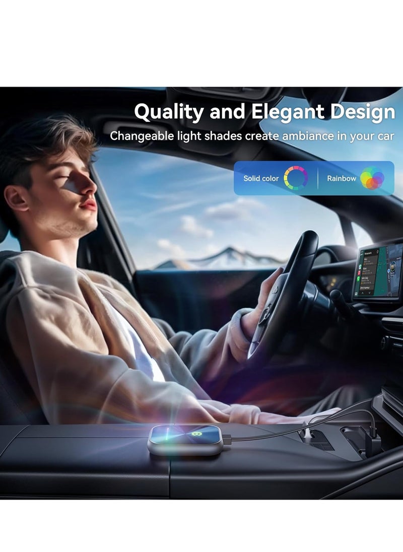 OCTOBER - محول CarPlay اللاسلكي 2024 محدث، محول 2 في 1 لاسلكي CarPlay وAndroid Auto يحول CarPlay السلكي المصنعي إلى لاسلكي، محول لاسلكي CarPlay سهل التوصيل والتشغيل، متوافق مع iPhone/Android - Image 1