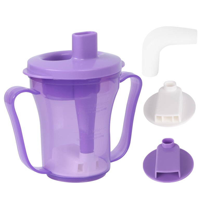 Ehucon dysphagia regulating drinking cup for elderly with difficulty swallowingwith 5cc and 10cc sip cupassistive devices liquids onlyNo thickener is Used PurpleLidBodyPack of 1 - Image 3
