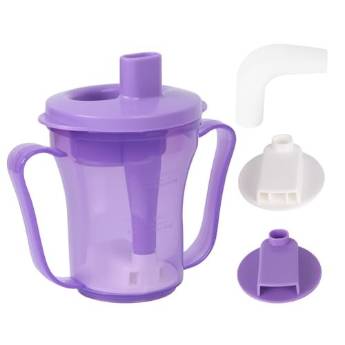 Ehucon dysphagia regulating drinking cup for elderly with difficulty swallowingwith 5cc and 10cc sip cupassistive devices liquids onlyNo thickener is Used PurpleLidBodyPack of 1 - Image 2
