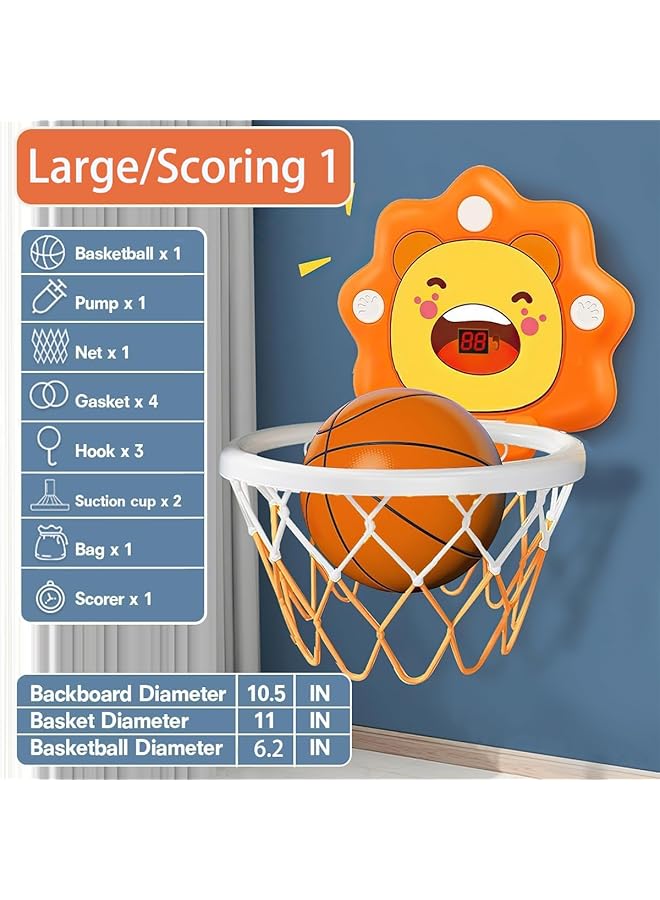 يو-هومي طوق كرة سلة صغير داخلي للأطفال الصغار والأولاد من سن 1 إلى 5 سنوات، طوق كرة سلة قابل لتعديل الارتفاع لغرفة النوم للأطفال للأولاد والبنات، هدايا عيد الميلاد، لعبة للأولاد من سن 4 إلى 6 سنوات (كبير/مسجل) - Image 4