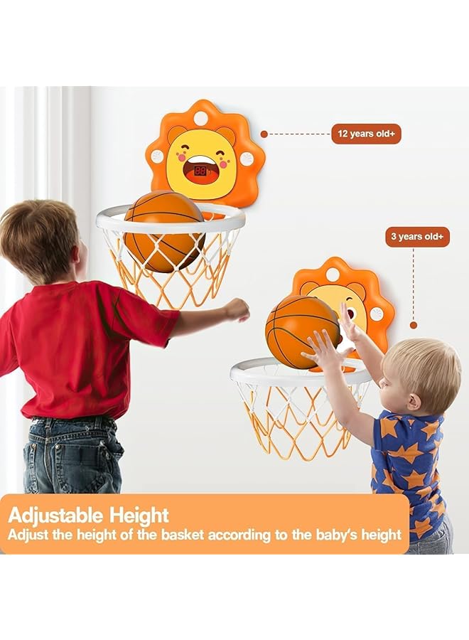 يو-هومي طوق كرة سلة صغير داخلي للأطفال الصغار والأولاد من سن 1 إلى 5 سنوات، طوق كرة سلة قابل لتعديل الارتفاع لغرفة النوم للأطفال للأولاد والبنات، هدايا عيد الميلاد، لعبة للأولاد من سن 4 إلى 6 سنوات (كبير/مسجل) - Image 5