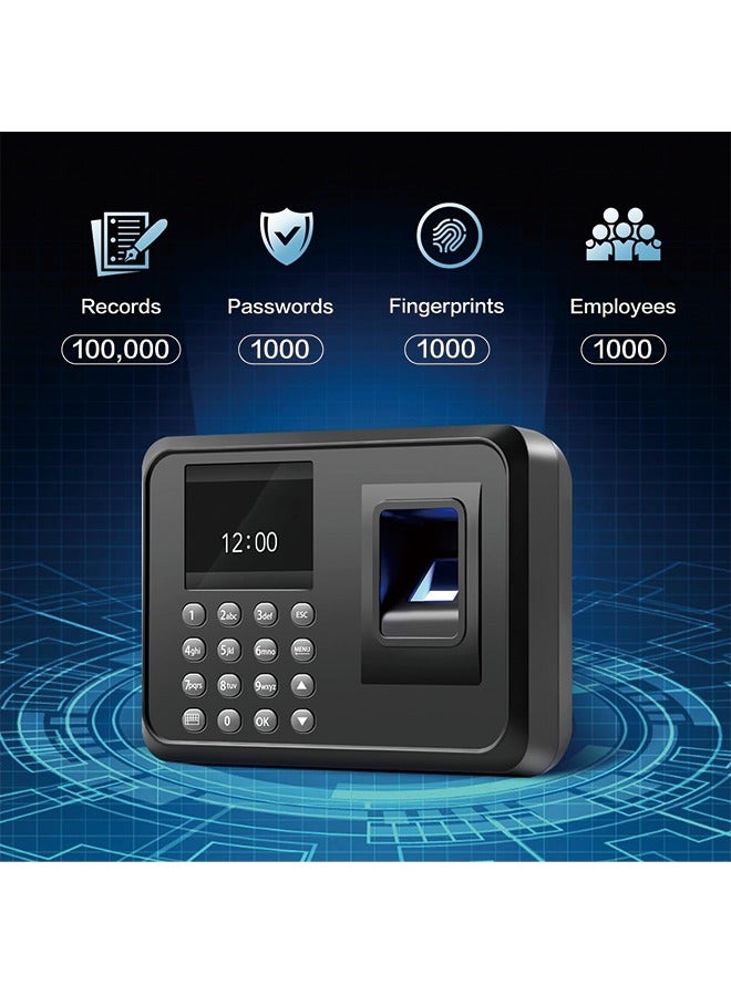 Generic Time Clock, Fingerprint Time Clocks for Employees Small Business with Finger Scan and PIN Punching in One, 0 Monthly Fee Auto Deduct Lunch Easy Operation  - Image 5