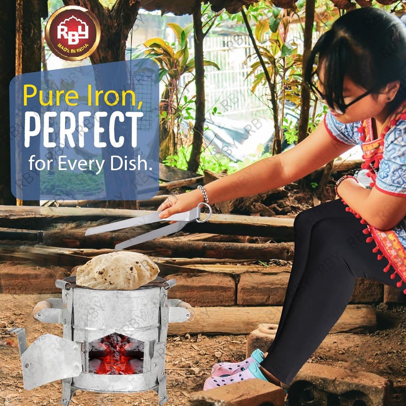 RBY Traditional Iron SigdiangeethisigadiIron Ashtraycamp fireHeaterchulhaStovetandoor Small - Image 2