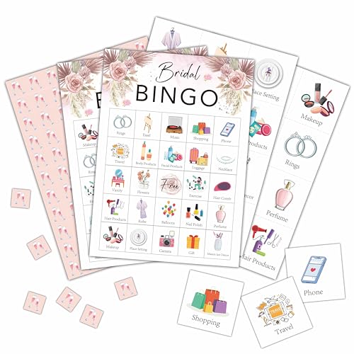 Foosproea Bridal Bingo Cards, Boho Bridal Shower Game for 24 Players, Wedding Shower/Bachelorette Party Games for Family Friends Activities, Holiday Party Favors Supplies Decorations(35) - Image 5