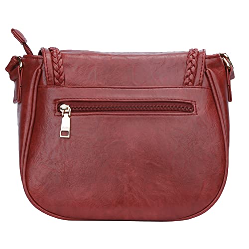 KKXIU Casual Flap Saddle Crossbody Bags for Women Purses and Handbags with Tassel (Z-Red) - Image 4