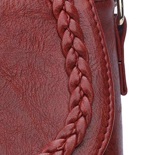 KKXIU Casual Flap Saddle Crossbody Bags for Women Purses and Handbags with Tassel (Z-Red) - Image 2