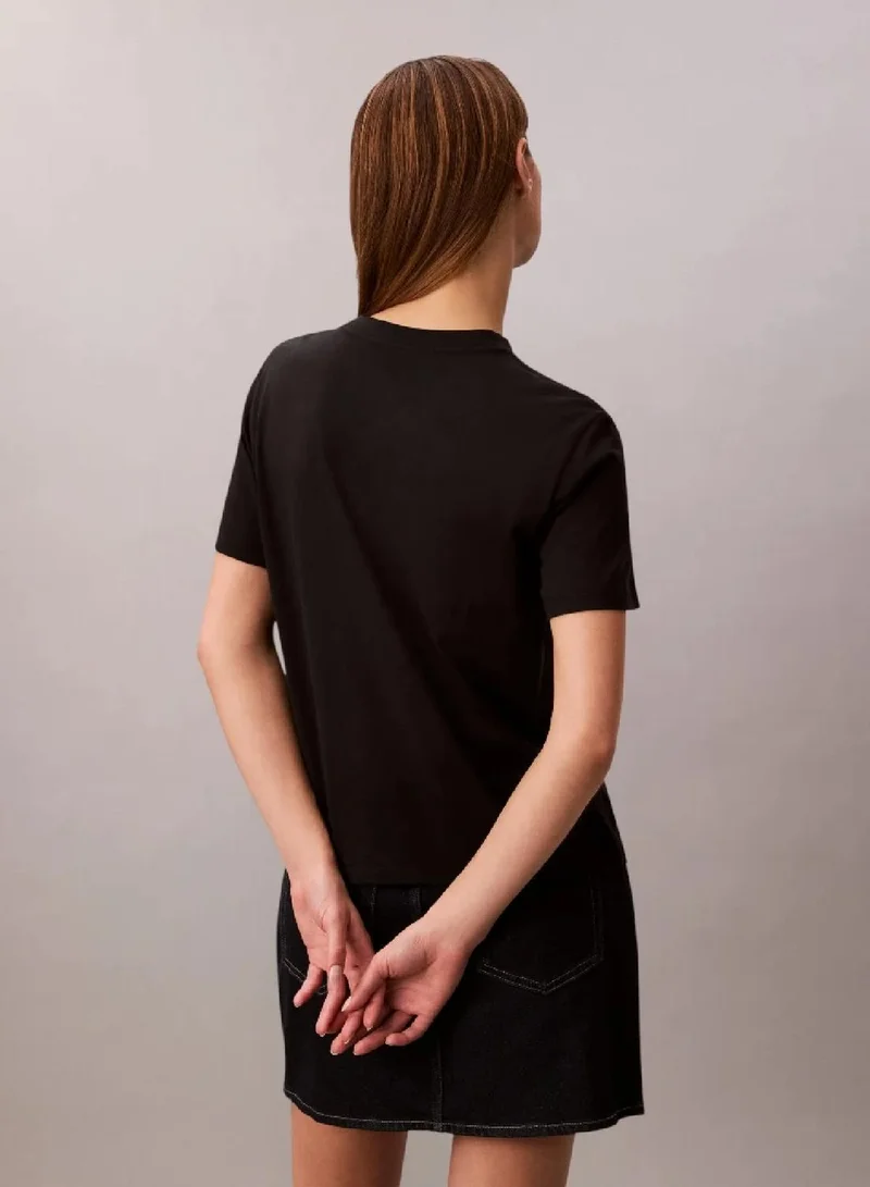 Calvin Klein Black Monogram Graphic T-Shirt for Women | Best Price UAE