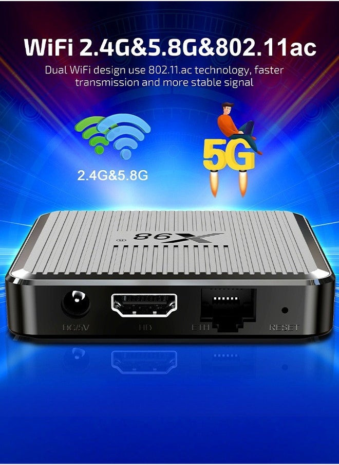 X98Q Android 11.0 TV Box Android Boxes H618 Dual Band WiFi 2.4G/5G 4K HDR Smart Android 11.0 Media Player TV Box
