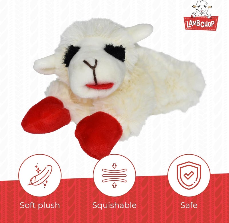 Multipet Lambchop Plush Squeak Toy Mini for Pets - 6-Inch Soft Dog Toy - Image 3