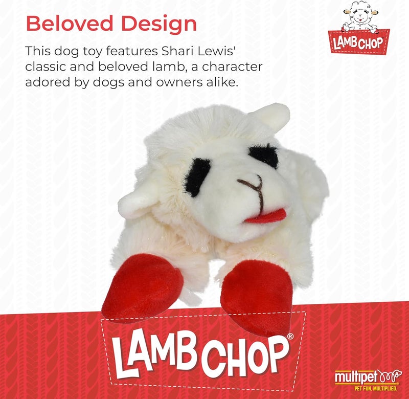Multipet Lambchop Plush Squeak Toy Mini for Pets - 6-Inch Soft Dog Toy - Image 2