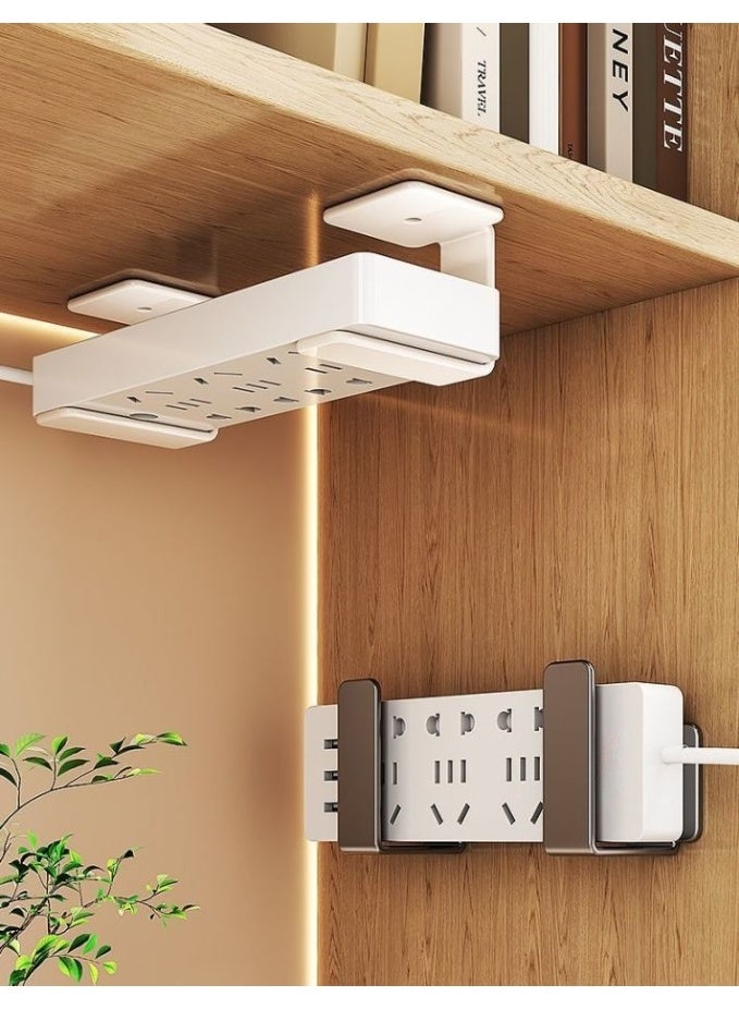 8-Pack Stainless Steel Wall Mount Holder, No-Drill Adhesive Hanging Rack for Router, Cable Box, Coats & Bags, Space-Saving Storage Bracket with Dual Installation Methods - Image 4