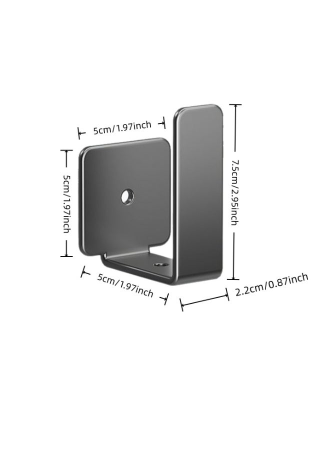 8-Pack Stainless Steel Wall Mount Holder, No-Drill Adhesive Hanging Rack for Router, Cable Box, Coats & Bags, Space-Saving Storage Bracket with Dual Installation Methods - Image 2