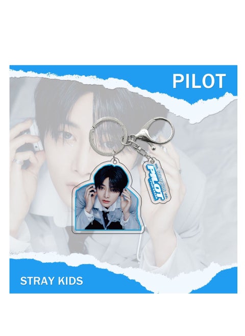 سلسلة مفاتيح على شكل نجمة ألبوم 5 نجوم من StrayKids مجموعة مواد أكريليك قلادة- I.N