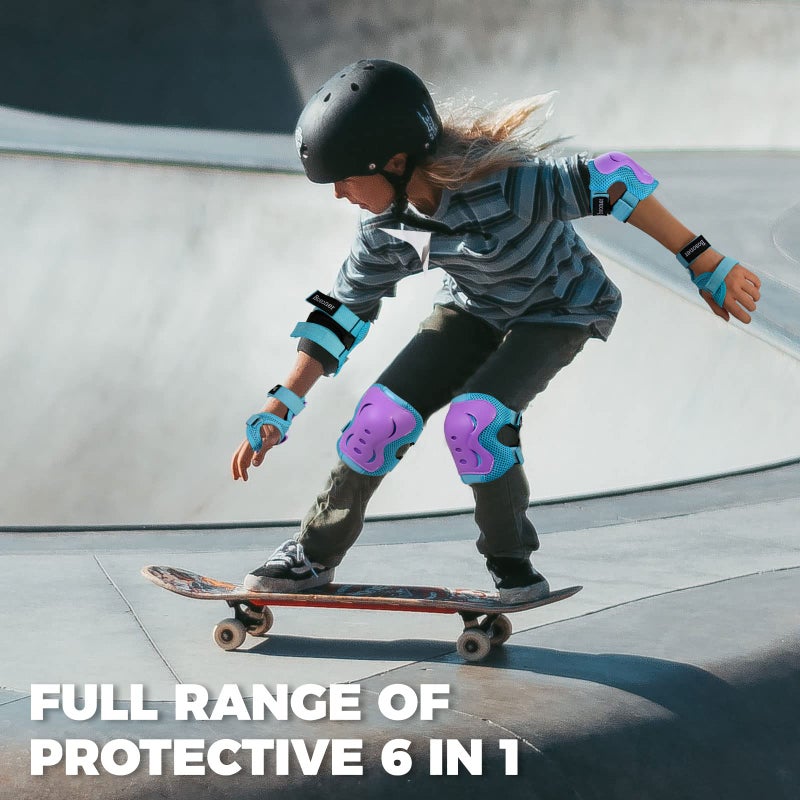 BOSONER Kids/Youth Knee Pad Elbow Pads Guards Protective Gear Set for Roller Skates Cycling BMX Bike Skateboard Inline Skatings Scooter Riding Sports - Image 2