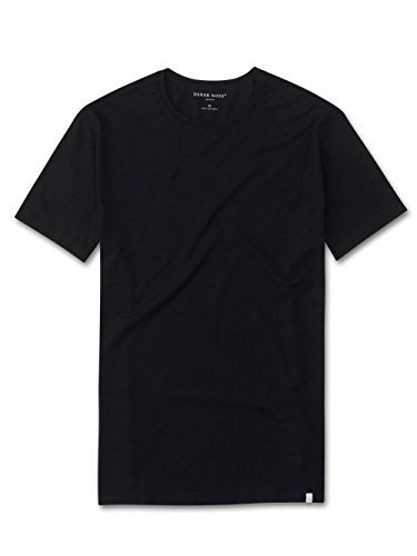 Derek Rose Men's Modal Crew Neck T-Shirt (Basel 1 Black) (Medium, Basel 1 Black) - Image 1