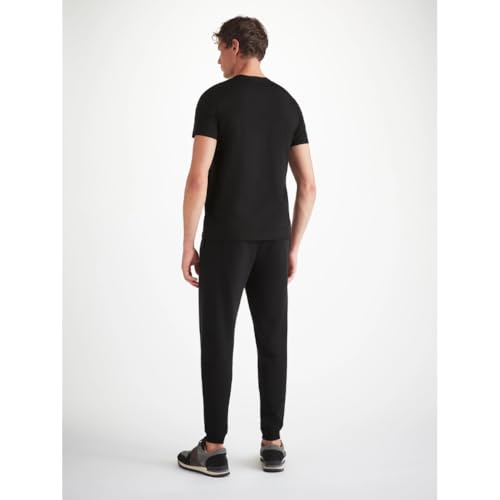 Derek Rose Men's Modal Crew Neck T-Shirt (Basel 1 Black) (Medium, Basel 1 Black) - Image 3