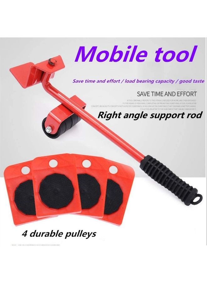 Pack Of 5 Artifact Durable Furniture Lifter Red/Black - Image 2