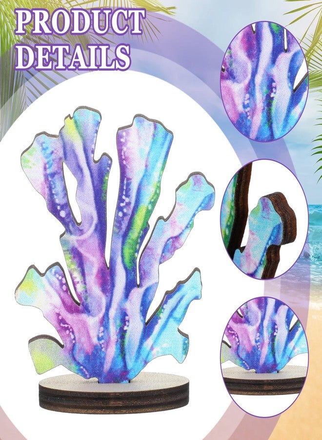 Beeveer 16 Pieces Mermaid Party Supplies Mermaid Birthday Wood Table Centerpiece DIY Under the Sea Party Decorations Ocean Theme Table Decor for Ocean Theme Anniversaries Favors - Image 3