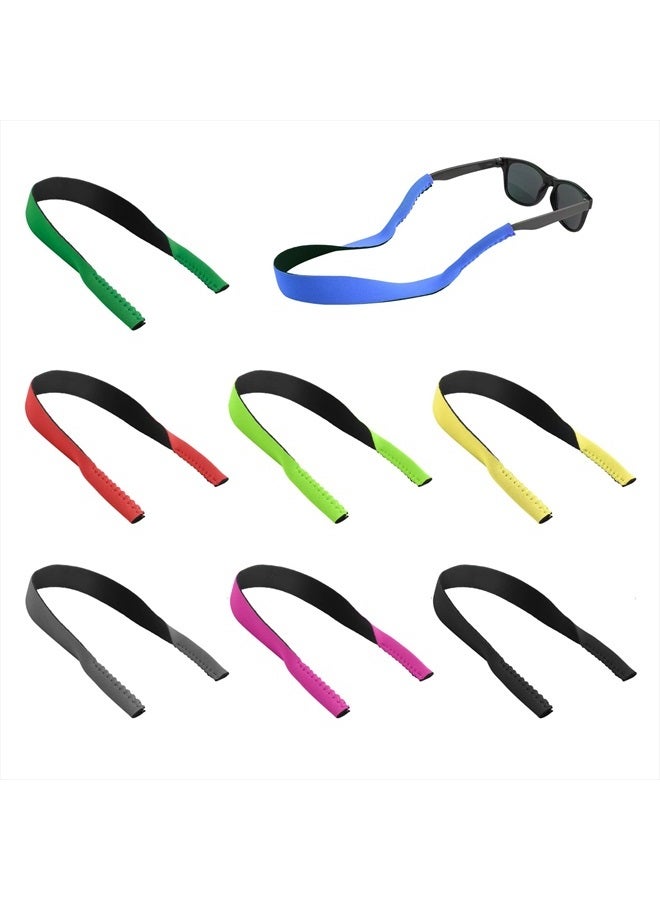 SAVITA 8pcs Floating Sunglasses Straps, Neoprene Sunglasses Retainer Cord Anti-Lost Eyeglass Holder Chain Lanyard for Water Sports Boating Kayaking Surfing Men Women (15.7inch Long) - Image 1