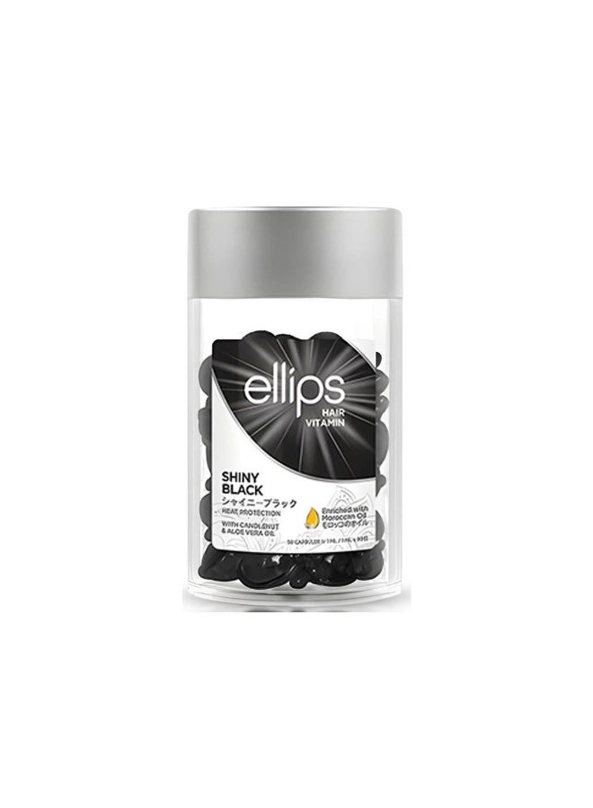 Ellips Hair Vitamin - Black & Shiny with Argan & Hazelnut Oil - 50 Capsules - Image 5