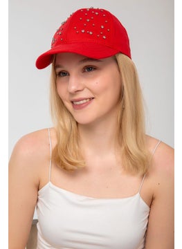 Saria Fashion White Cap with Stones