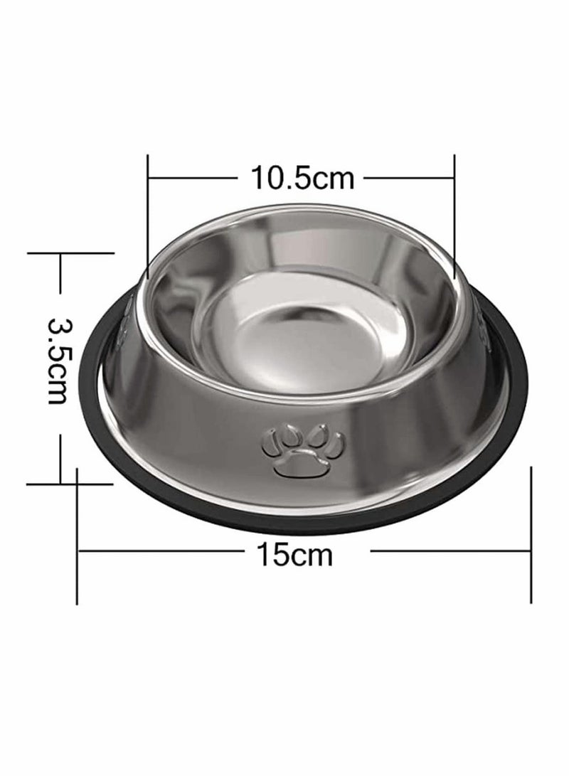 KASTWAVE Cat Bowls, 3 Pieces Cat Food Bowls Dog Bowl Cat Water Bowl Pet Food Bowls Stress Relief of Whisker Fatigue Cats Stainless Steel Pet Bowls Non-Slip Rubber Base Easily Clean for Puppy Cats Rabbits Dog - Image 4