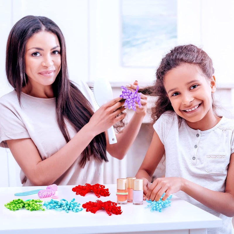 Mtlee 30 Pcs Baby Girls Curly Ribbons Korker Hair Ties Boutique Bow Elastic Rubber Bands Grosgrain Ribbon Elastic Colored Hair Bands Ponytail Holders for Toddlers Kids - Image 4