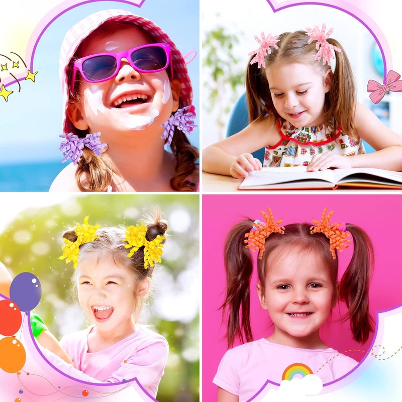 Mtlee 30 Pcs Baby Girls Curly Ribbons Korker Hair Ties Boutique Bow Elastic Rubber Bands Grosgrain Ribbon Elastic Colored Hair Bands Ponytail Holders for Toddlers Kids - Image 5