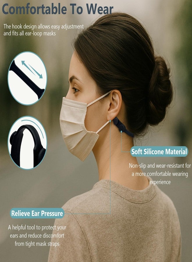 Zoolinn 6-Pack Black Adjustable Silicone Mask Strap Extenders - Anti-Tightening Ear Savers with Hook Buckle for Comfort and Pain Relief - Image 4