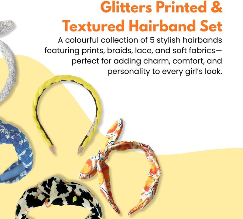 Glitters Fashion Headband Set - 5-Pack Premium Hair Accessories for Girls - Image 2