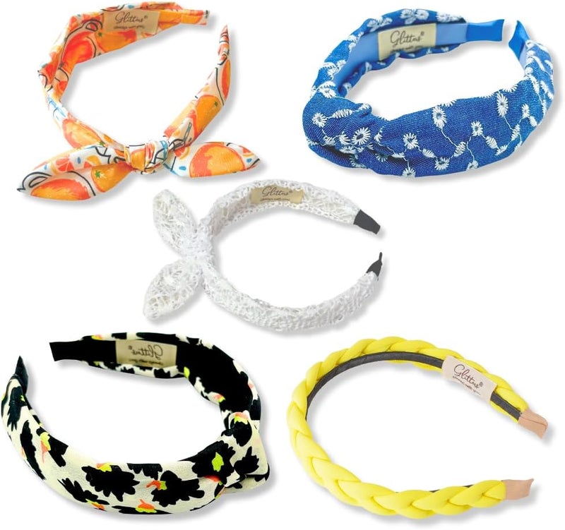 Glitters Fashion Headband Set - 5-Pack Premium Hair Accessories for Girls - Image 1