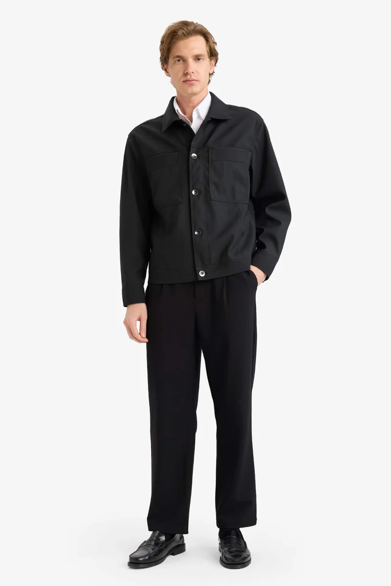 ديفاكتو Oversize Fit Shirt Collar Waterproof Jacket